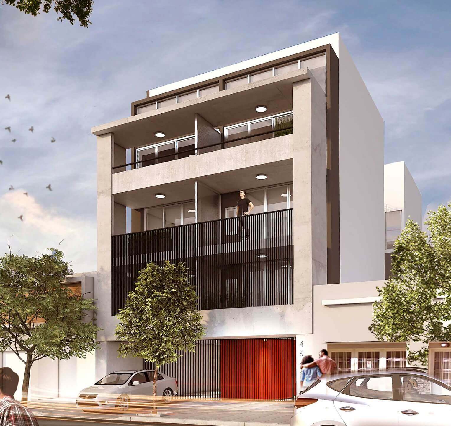 Render de la fachada del edificio Paroissien